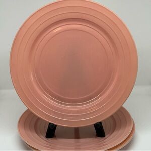 Set of Three Platonite 1940’s Era Plates PINK